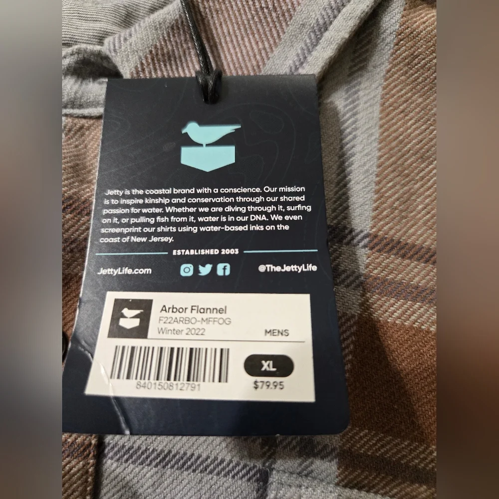 Men's Plaid Casual Button Down Shirt - Gray and Brown - Picture 8 of 8